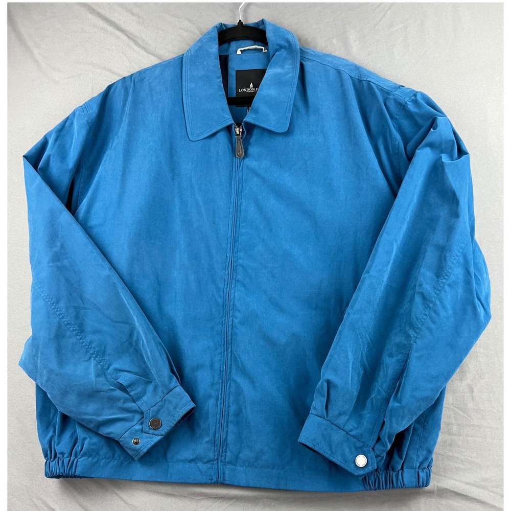 London Fog Harrington Jacket Mens 2XL Blue Full Zip Mesh Lined Casual Good